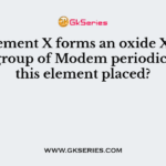 An element X forms an oxide X^g. In which group of Modem periodic table is this element placed?